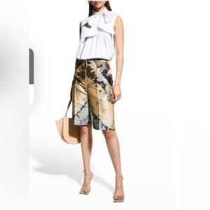 Adam Lippes Abstract-Print Jacquard Bermuda Shorts size 8